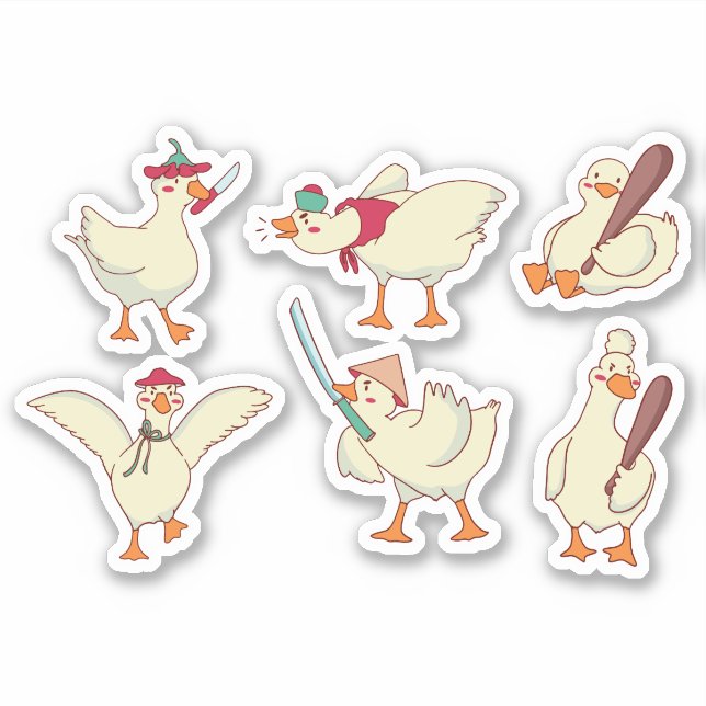 FUNNY DEADLY GOOSE STICKERS SET  (Front)