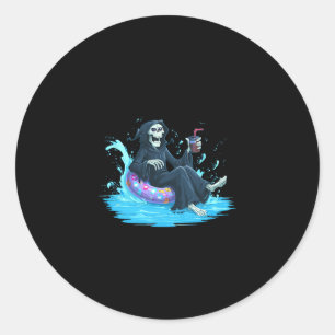 Funny Deadly Holiday Costume For Pool Ring Lovers Classic Round Sticker