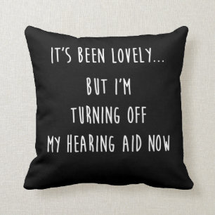 Funny Deaf Asl Hearing Aid Product Deaf Print Cushion