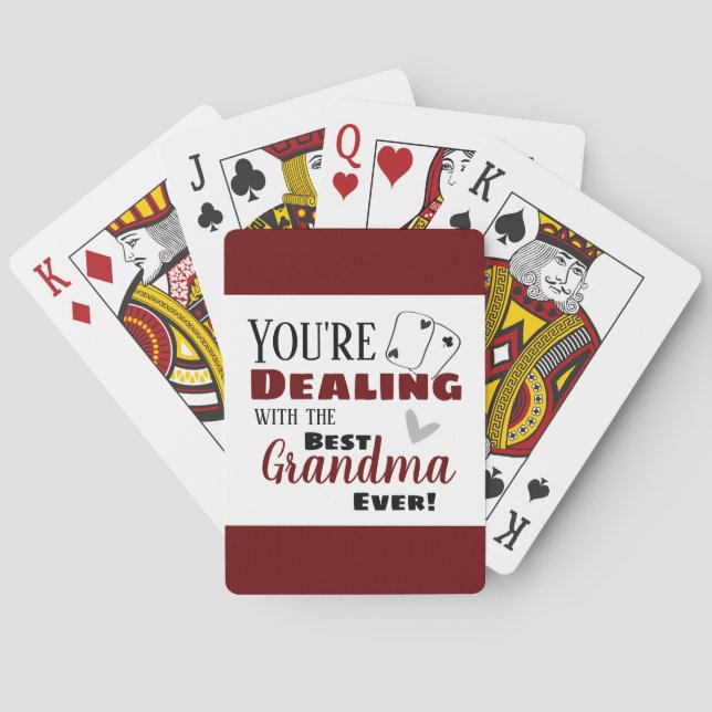 Funny Dealing with the Best Grandma Wine Playing Cards (Back)