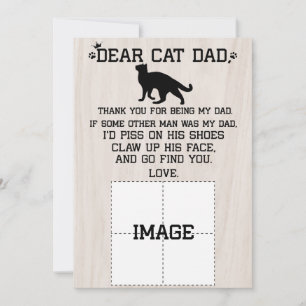 funny Dear Cat Dad photo collage Father's Day Than Thank You Card