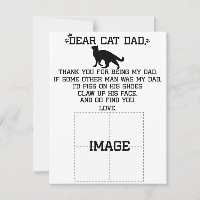 funny Dear Cat Dad photo collage Holiday Card (Front)
