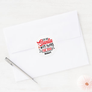Funny dear Santa add name sticker