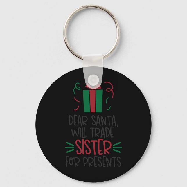 Funny Dear Santa Boys Christmas T Shirt  Key Ring (Front)