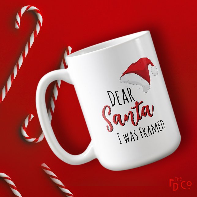 Funny Dear Santa (I was Framed) Customizable  Coffee Mug (Creator Uploaded)