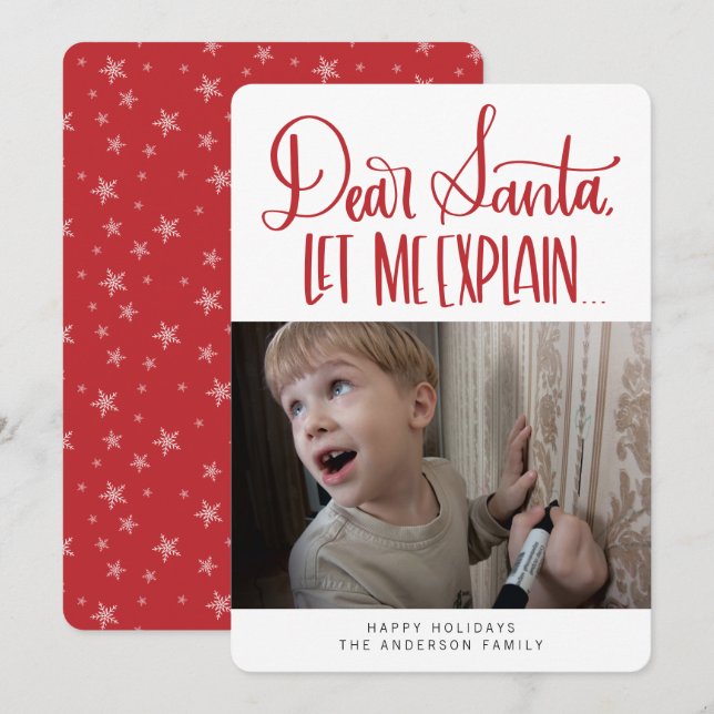 Funny Dear Santa Let Me Explain Holiday Card (Front/Back)