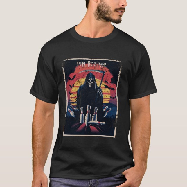 Funny Death Bowling Grim Reaper Bowler Gifts Men O T-Shirt (Front)