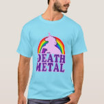 Funny Death Metal Unicorn Rainbow (vintage look) T-Shirt<br><div class="desc">Funny Death Metal Unicorn Rainbow  vintage distressed look</div>