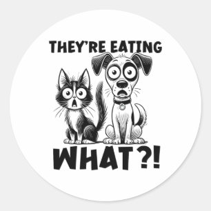 Funny Debate 2024 Pets Dog Cat They're Eating What Classic Round Sticker