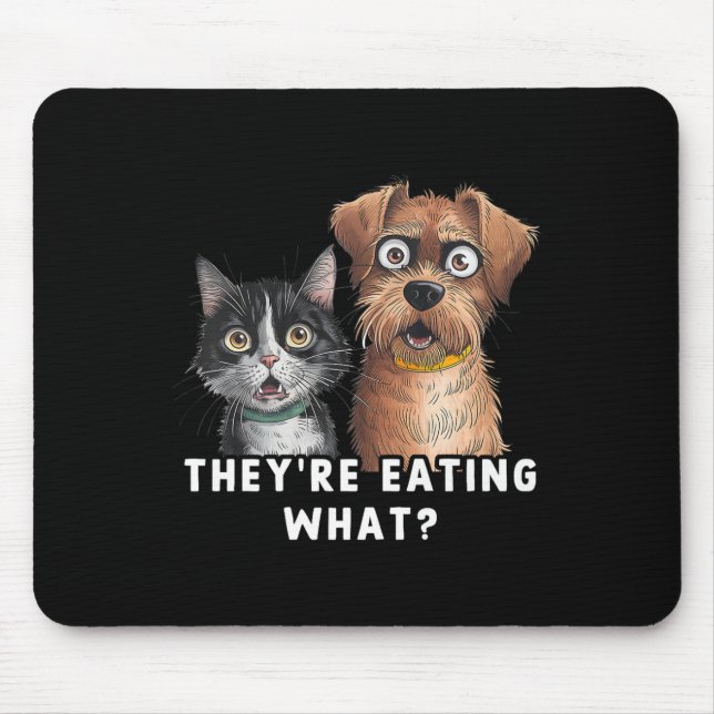 Funny Debate Election 2024 Pets Dog Cat They're Ea Mouse Mat (Front)