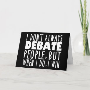 Funny Debate Team Champion Card