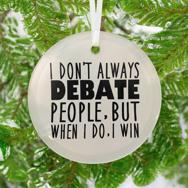 Funny Debate Team Champion Glass Tree Decoration (Creator Uploaded)