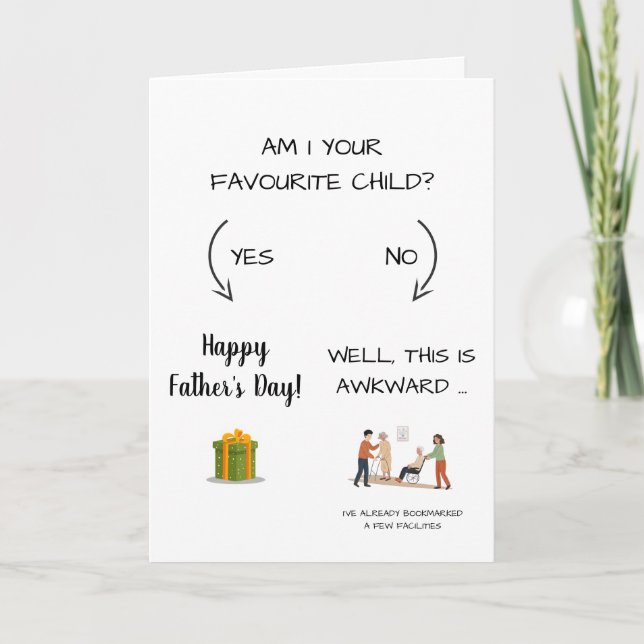Funny Decision Tree | Flowchart Father's Day Card (Front)