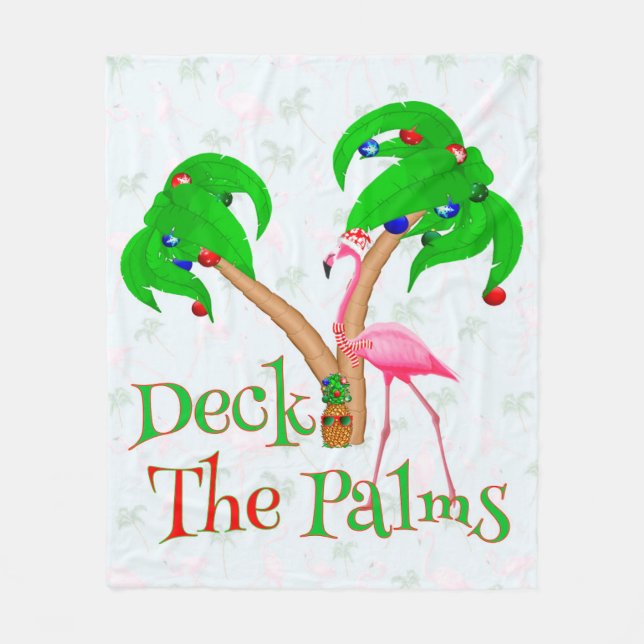 Funny Deck The Palms Fleece Blanket (Front)