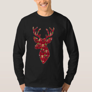 Funny Deer Head  Reindeer Costume Christmas Xmas T-Shirt