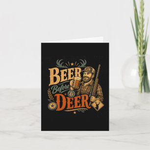 Funny deer hunt beer dad father's day retro 70s card