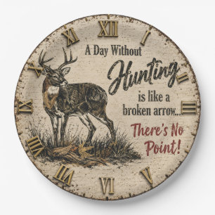 Funny Deer Hunter Cabin Hunting Joke Gift Lodge Paper Plate