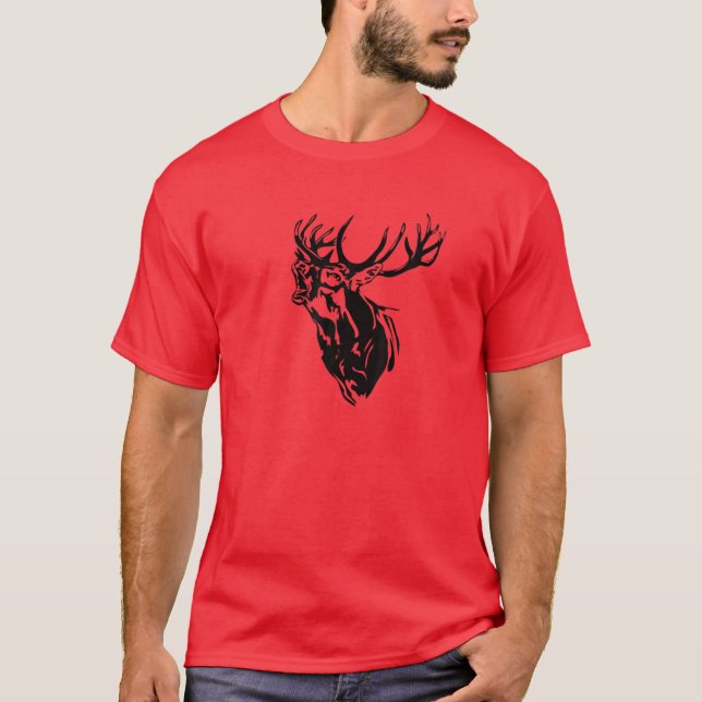 Funny Deer, Hunter, Hunting, Antlers T-Shirt (Front)