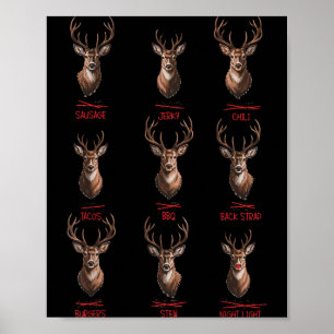 Funny Deer Hunters All Of Santas Reindeer Hunting Poster