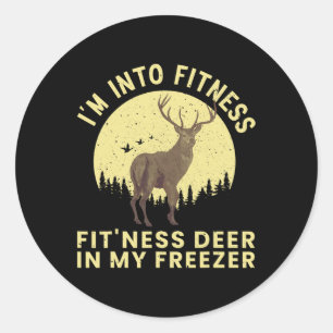 Funny Deer Hunting Art For Men Women Wildlife Hunt Classic Round Sticker