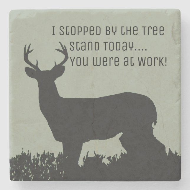 Funny Deer Hunting Bar Stone Coasters (Front)