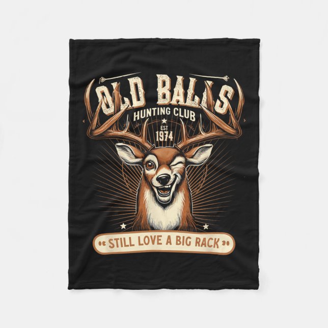 Funny Deer Hunting Birthday Pun For Men's 50th Bir Fleece Blanket (Front)