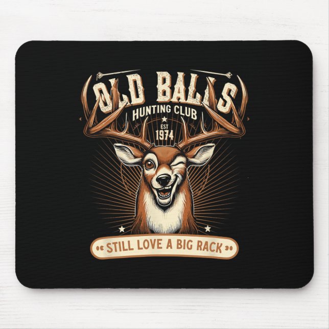 Funny Deer Hunting Birthday Pun For Men's 50th Bir Mouse Mat (Front)