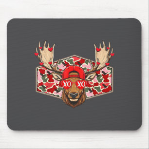 Funny Deer Hunting Buck Camo Valentines Day Men Wo Mouse Mat
