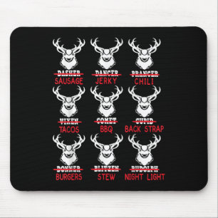 Funny Deer Hunting Santa Tee Men Women Hunter Chri Mouse Mat