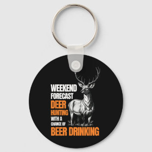 Funny Deer Hunting Season Hunter Drinking Beer For Key Ring