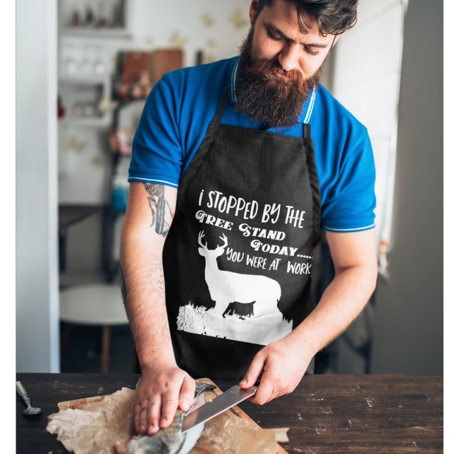 Funny Deer Hunting Work Buck Quote Outdoors Men's Apron (Creator Uploaded)
