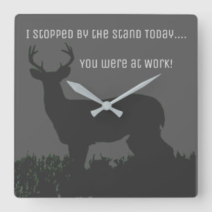 Funny Deer Hunting Work Clock
