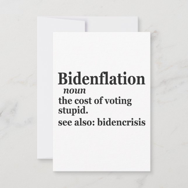 Funny Definition BidenFlation Politics American Thank You Card (Front)