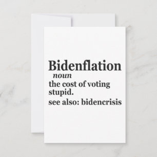 Funny Definition BidenFlation Politics American Thank You Card