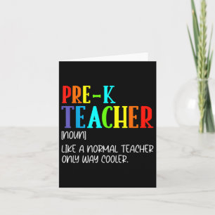 Funny Definition For Pre-k Teacher Back To School  Card