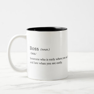 Funny definition of Boss Two-Tone Coffee Mug
