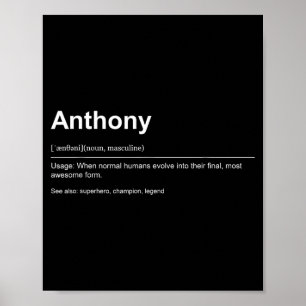 Funny Definition Quote For The Name Anthony _ Poster