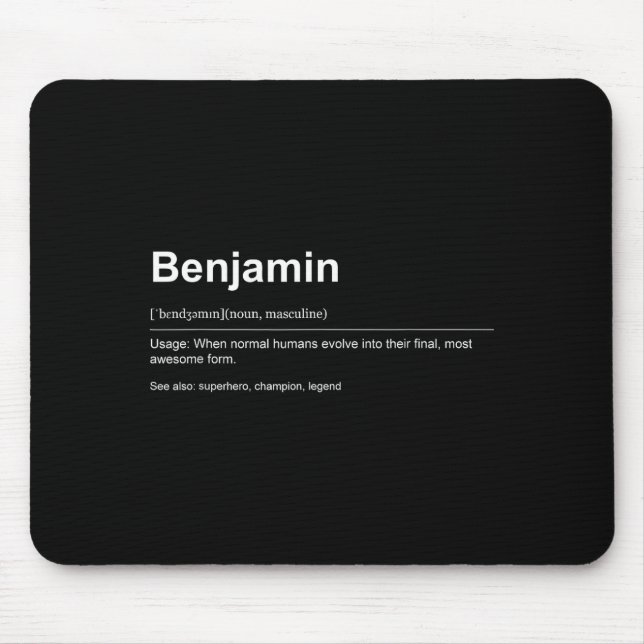 Funny Definition Quote For The Name Benjamin _  Mouse Mat (Front)