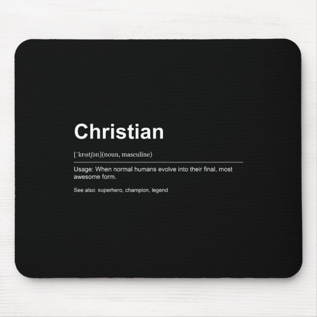 Funny Definition Quote For The Name Christian _  Mouse Mat (Front)