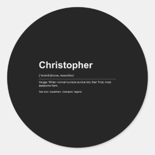 Funny Definition Quote For The Name Christopher _ Classic Round Sticker