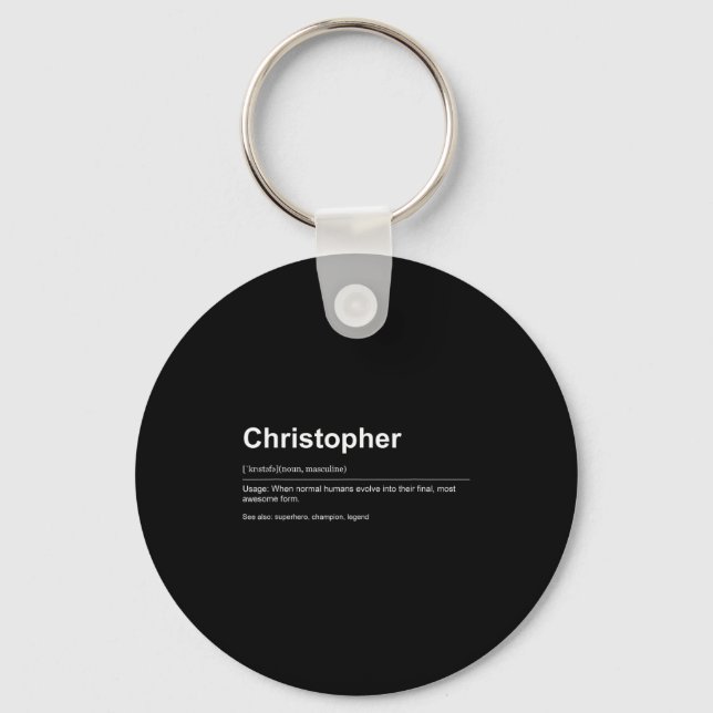Funny Definition Quote For The Name Christopher _  Key Ring (Front)