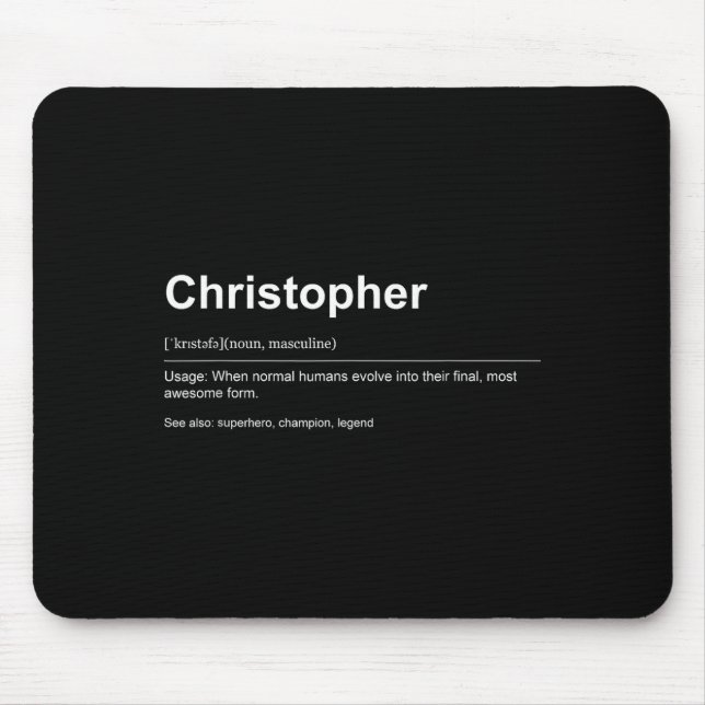 Funny Definition Quote For The Name Christopher _  Mouse Mat (Front)