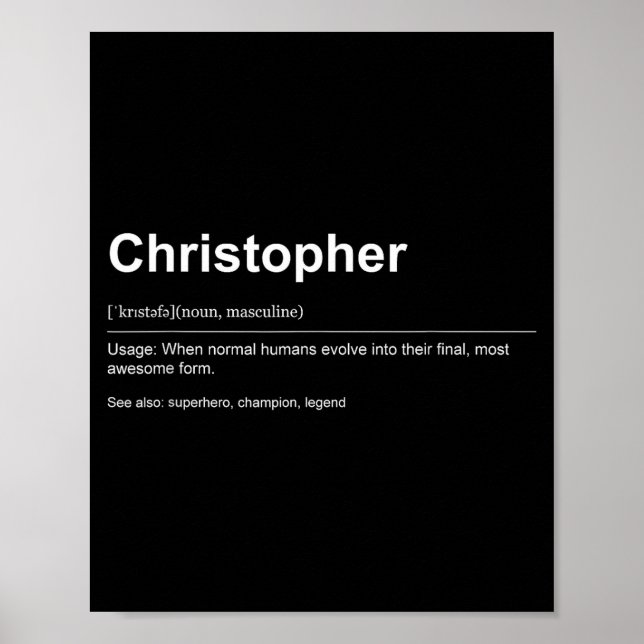 Funny Definition Quote For The Name Christopher _  Poster (Front)