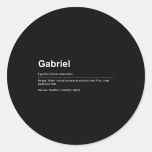 Funny Definition Quote For The Name Gabriel _ Classic Round Sticker