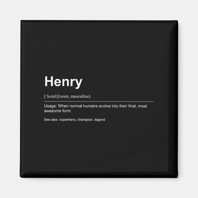 Funny Definition Quote For The Name Henry _  Magnet (Front)