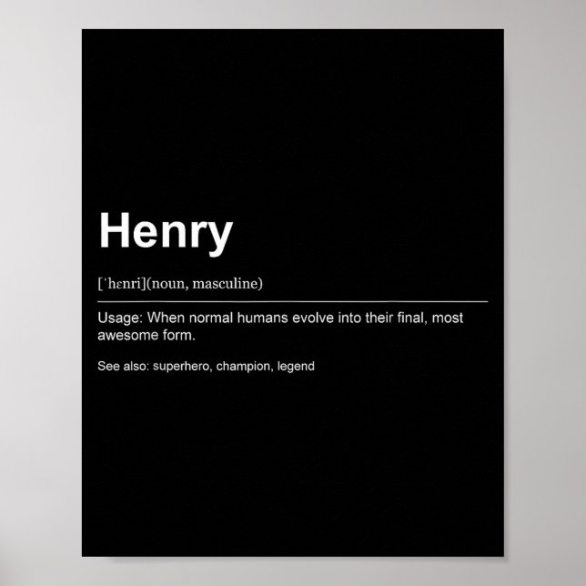 Funny Definition Quote For The Name Henry _  Poster (Front)