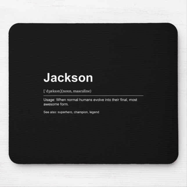 Funny Definition Quote For The Name Jackson _  Mouse Mat (Front)