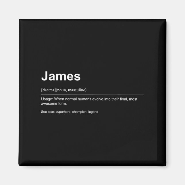Funny Definition Quote For The Name James _  Magnet (Front)
