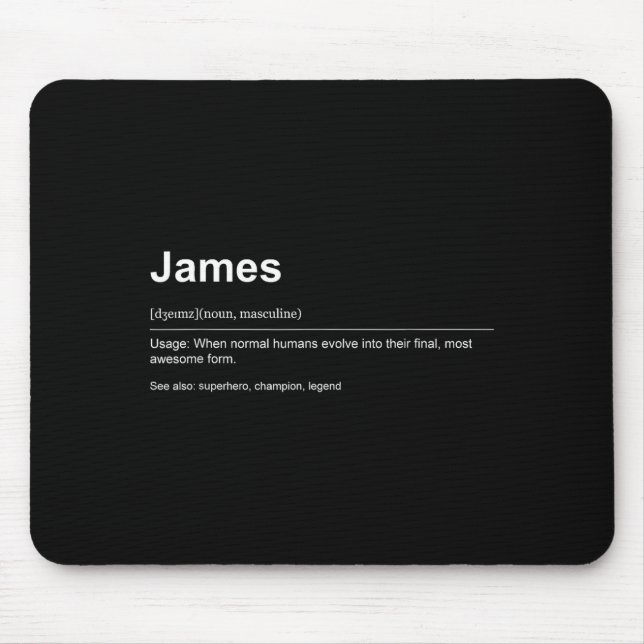 Funny Definition Quote For The Name James _  Mouse Mat (Front)
