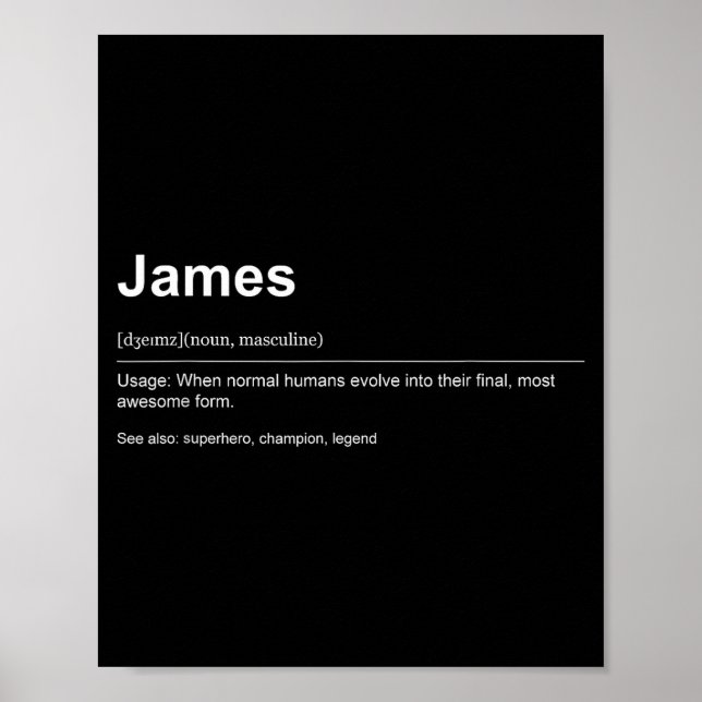 Funny Definition Quote For The Name James _  Poster (Front)